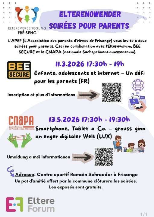 Soirée pour parents / smartphone, tablet & Co. - grouss ginn an enger digitaler Welt